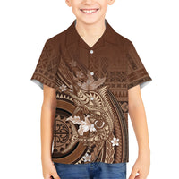 Samoa Tatau Marlin Hawaiian Shirt With Siapo Motifs Brown