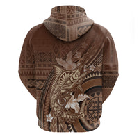 Samoa Tatau Marlin Hoodie With Siapo Motifs Brown