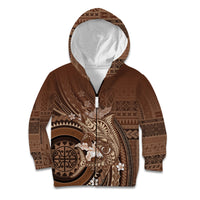 Samoa Tatau Marlin Kid Hoodie With Siapo Motifs Brown