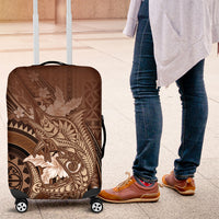 Samoa Tatau Marlin Luggage Cover With Siapo Motifs Brown