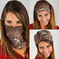 Samoa Tatau Marlin Neck Gaiter With Siapo Motifs Brown