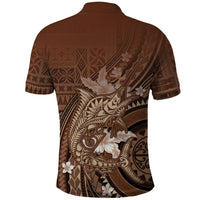 Samoa Tatau Marlin Polo Shirt With Siapo Motifs Brown