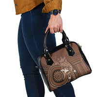Samoa Tatau Marlin Shoulder Handbag With Siapo Motifs Brown