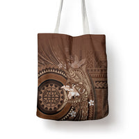 Samoa Tatau Marlin Tote Bag With Siapo Motifs Brown