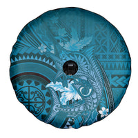 Samoa Tatau Marlin Spare Tire Cover With Siapo Motifs Teal