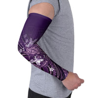 Samoa Tatau Marlin Arm Sleeves With Siapo Motifs Violet