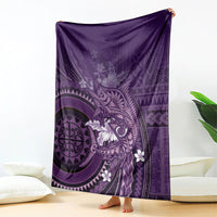 Samoa Tatau Marlin Blanket With Siapo Motifs Violet