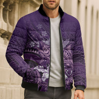 Samoa Tatau Marlin Bomber Puffer Jacket With Siapo Motifs Violet