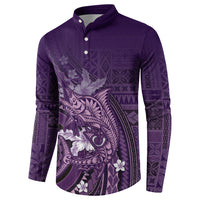 Samoa Tatau Marlin Button Sweatshirt With Siapo Motifs Violet