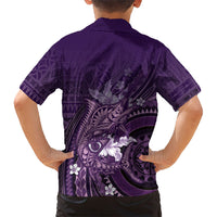 Samoa Tatau Marlin Hawaiian Shirt With Siapo Motifs Violet