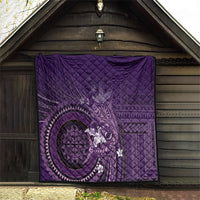 Samoa Tatau Marlin Quilt With Siapo Motifs Violet