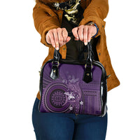 Samoa Tatau Marlin Shoulder Handbag With Siapo Motifs Violet