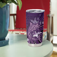 Samoa Tatau Marlin Tumbler Cup With Siapo Motifs Violet