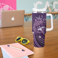 Samoa Tatau Marlin Tumbler With Handle With Siapo Motifs Violet