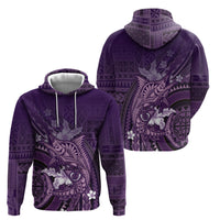 Samoa Tatau Marlin Zip Hoodie With Siapo Motifs Violet
