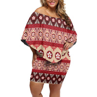 Tonga Language Week Family Matching Off Shoulder Short Dress and Hawaiian Shirt Lea Faka-Tonga Everyday - Polynesian Pride