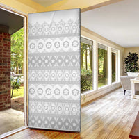 Tonga White Sunday Door Cover Tongan Ngatu Siale Pattern - Polynesian Pride