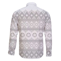 Tonga White Sunday Family Matching Short Sleeve Bodycon Dress and Hawaiian Shirt Tongan Ngatu Siale Pattern - Polynesian Pride