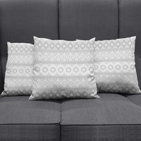 Tonga White Sunday Pillow Cover Tongan Ngatu Siale Pattern - Polynesian Pride