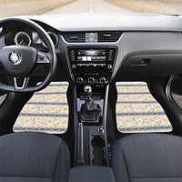 Samoa White Sunday Car Mats Samoan Tapa Yellow Hibiscus - Polynesian Pride