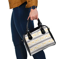 Samoa White Sunday Shoulder Handbag Samoan Tapa Yellow Hibiscus - Polynesian Pride
