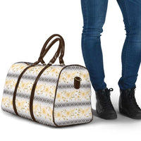 Samoa White Sunday Travel Bag Samoan Tapa Yellow Hibiscus - Polynesian Pride