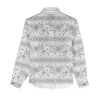 Samoa White Sunday Women Casual Shirt Samoan Tapa White Hibiscus LT05 - Polynesian Pride