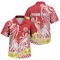 Personalised Tahiti Surfing Family Matching Short Sleeve Bodycon Dress and Hawaiian Shirt Polynesian Style LT05 Son's Shirt Red - Polynesian Pride