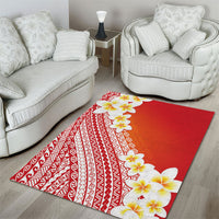 Tahiti Plumeria Tribal Pattern Area Rug Wave Style Red LT05 - Polynesian Pride