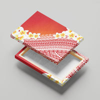 Tahiti Plumeria Tribal Pattern Canvas Wall Art Wave Style Red LT05 - Polynesian Pride