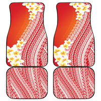 Tahiti Plumeria Tribal Pattern Car Mats Wave Style Red LT05 - Polynesian Pride