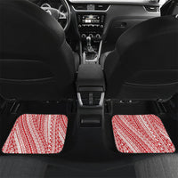 Tahiti Plumeria Tribal Pattern Car Mats Wave Style Red LT05 Set 2pcs - Back Red - Polynesian Pride