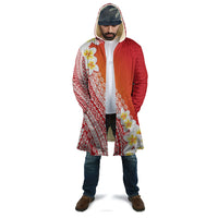 Tahiti Plumeria Tribal Pattern Cloak Wave Style Red LT05 - Polynesian Pride