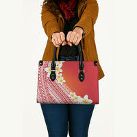 Tahiti Plumeria Tribal Pattern Leather Bag Wave Style Red LT05 - Polynesian Pride