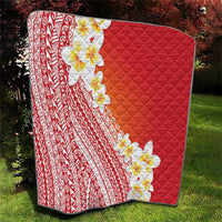 Tahiti Plumeria Tribal Pattern Quilt Wave Style Red LT05 - Polynesian Pride