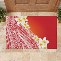 Tahiti Plumeria Tribal Pattern Rubber Doormat Wave Style Red LT05 Red - Polynesian Pride