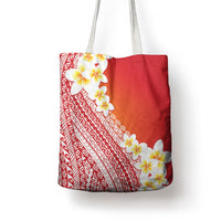 Tahiti Plumeria Tribal Pattern Tote Bag Wave Style Red LT05 - Polynesian Pride