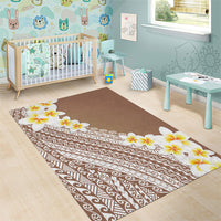 Tahiti Plumeria Tribal Pattern Area Rug Wave Style Brown LT05 - Polynesian Pride