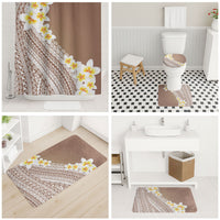 Tahiti Plumeria Tribal Pattern Bathroom Set Wave Style Brown LT05 - Polynesian Pride