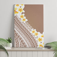 Tahiti Plumeria Tribal Pattern Canvas Wall Art Wave Style Brown LT05 - Polynesian Pride