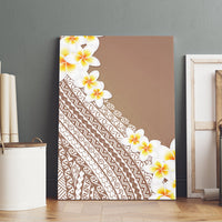 Tahiti Plumeria Tribal Pattern Canvas Wall Art Wave Style Brown LT05 - Polynesian Pride