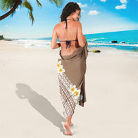 Tahiti Plumeria Tribal Pattern Sarong Wave Style Brown LT05 - Polynesian Pride