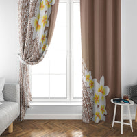 Tahiti Plumeria Tribal Pattern Window Curtain Wave Style Brown LT05 - Polynesian Pride