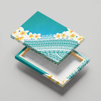 Tahiti Plumeria Tribal Pattern Canvas Wall Art Wave Style Turquoise LT05 - Polynesian Pride