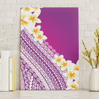 Tahiti Plumeria Tribal Pattern Canvas Wall Art Wave Style Purple LT05 Without Frame Purple - Polynesian Pride