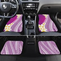 Tahiti Plumeria Tribal Pattern Car Mats Wave Style Purple LT05 Set 4pcs Purple - Polynesian Pride