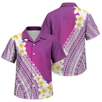 Tahiti Plumeria Tribal Pattern Family Matching Summer Maxi Dress and Hawaiian Shirt Wave Style Purple LT05 Son's Shirt Purple - Polynesian Pride