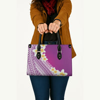 Tahiti Plumeria Tribal Pattern Leather Bag Wave Style Purple LT05 - Polynesian Pride