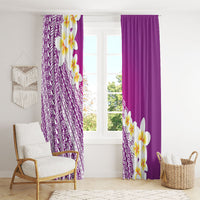 Tahiti Plumeria Tribal Pattern Window Curtain Wave Style Purple LT05 - Polynesian Pride