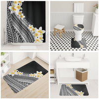 Tahiti Plumeria Tribal Pattern Bathroom Set Wave Style Black LT05 - Polynesian Pride